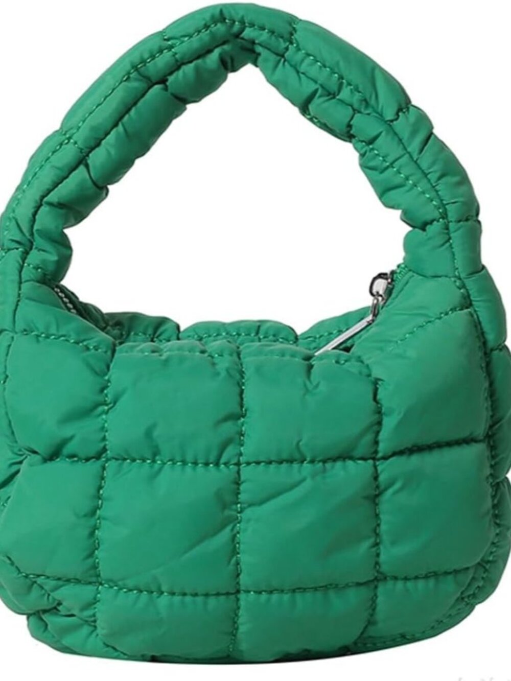 Mini Puffy Quilted Handbag Soft Puffer Tote Bag for Women Cute Wrist Bubble Bag